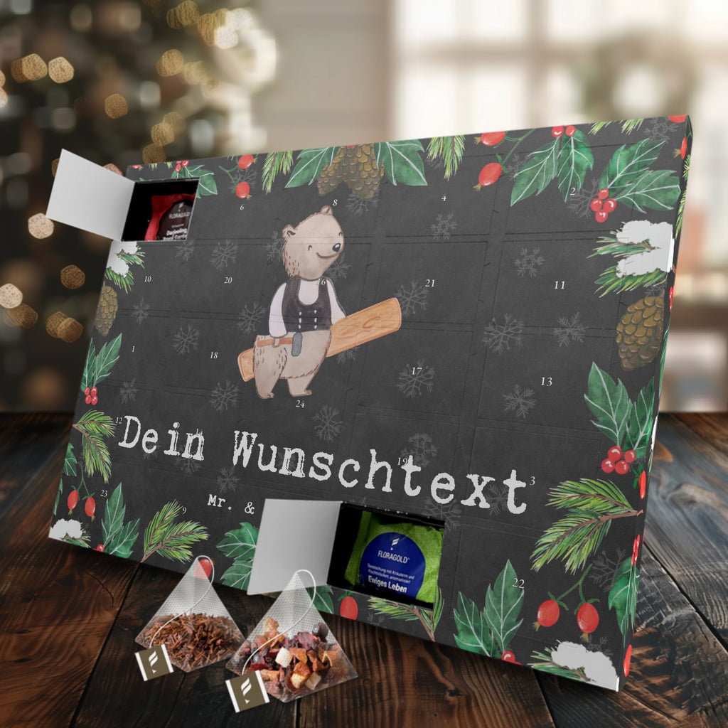 Personalisierter Tee Adventskalender Zimmermann Leidenschaft Personalisierter Tee Adventskalender, Beruf, Ausbildung, Jubiläum, Abschied, Rente, Kollege, Kollegin, Geschenk, Schenken, Arbeitskollege, Mitarbeiter, Firma, Danke, Dankeschön