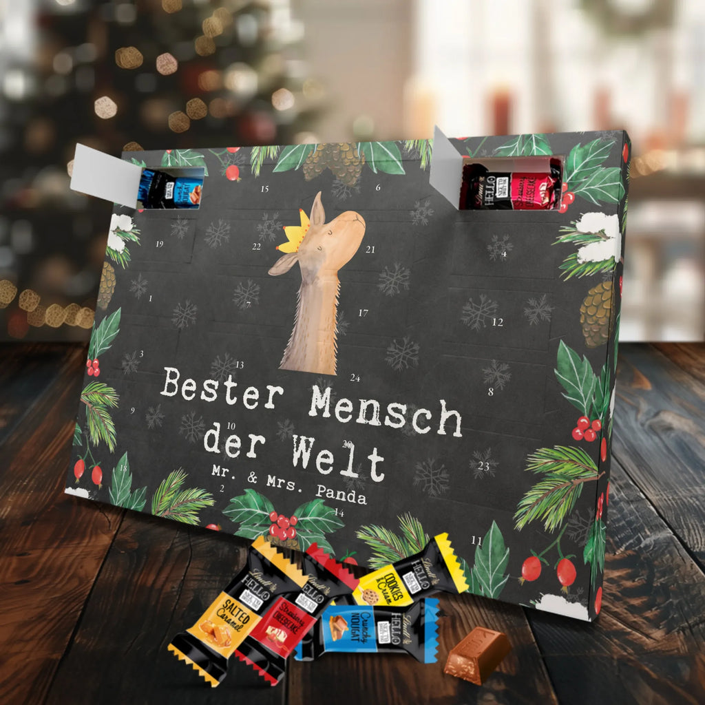 Markenschokolade Adventskalender Lama Bester Mensch der Welt Adventskalender, Weihnachtskalender, Markenschokolade Adventskalender, für, Dankeschön, Geschenk, Schenken, Geburtstag, Geburtstagsgeschenk, Geschenkidee, Danke, Bedanken, Mitbringsel, Freude machen, Geschenktipp, Lieblingsmensch, Liebling, Lieblings Mensch, tollster Mensch, Vorbild, Partner, Ehemann, Ehefrau, Liebe, Valentinstag