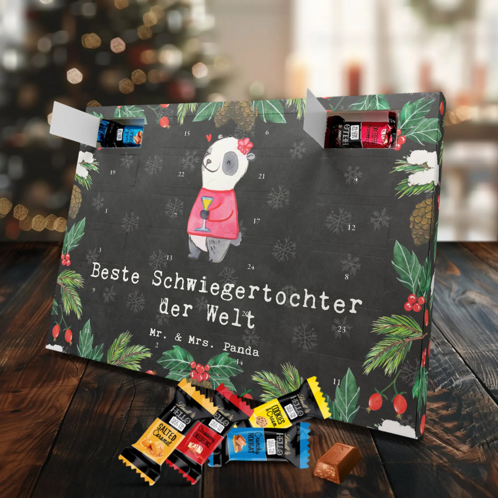 Markenschokolade Adventskalender Panda Beste Schwiegertochter der Welt Adventskalender, Weihnachtskalender, Markenschokolade Adventskalender, für, Dankeschön, Geschenk, Schenken, Geburtstag, Geburtstagsgeschenk, Geschenkidee, Danke, Bedanken, Mitbringsel, Freude machen, Geschenktipp, Schwiegertochter, Tochter, Ehefrau des Sohns, Frau, angeheiratet, Hochzeit