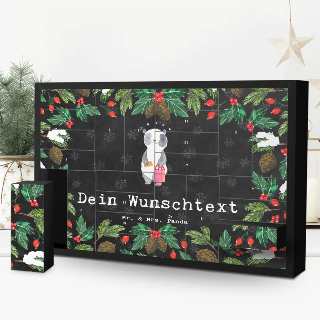 Personalisierter Befüllbarer Adventskalender Panda Beste Shoppingbegleitung der Welt Befüllbarer Adventskalender, Adventskalender zum selbst befüllen, für, Dankeschön, Geschenk, Schenken, Geburtstag, Geburtstagsgeschenk, Geschenkidee, Danke, Bedanken, Mitbringsel, Freude machen, Geschenktipp, Shoppingbegleitung, Shoppingpartner, Begleitung, Shoppen, Partner, Freundin, Freund, bff, Shopping, Einkaufen, Shopping-Queen, Queen, Bester