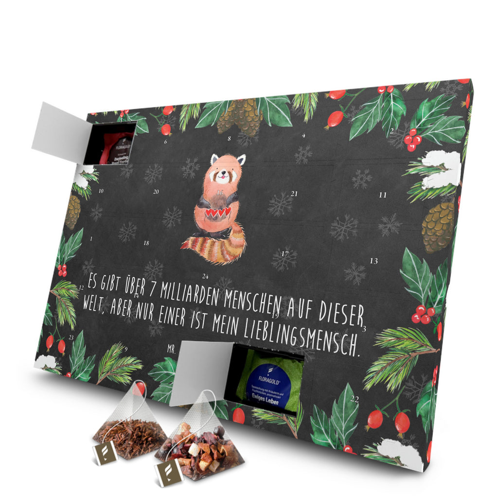 Tee Adventskalender Roter Panda Adventskalender, Kerzen Adventskalender, Duftkerzen Adventskalender, Tiermotive, Gute Laune, lustige Sprüche, Tiere, Panda, Liebe, Rot, Herz, Liebling, Lieblingsmensch