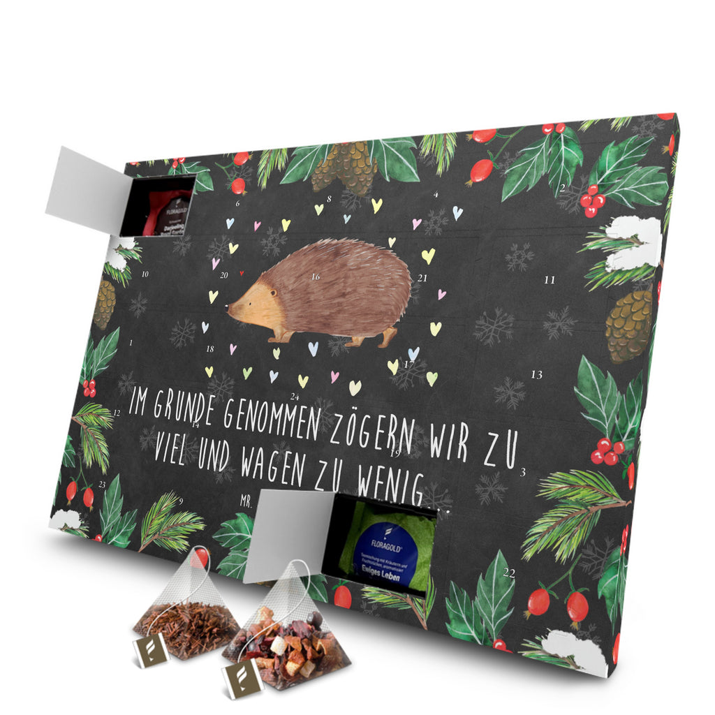 Tee Adventskalender Igel Herzen Adventskalender, Kerzen Adventskalender, Duftkerzen Adventskalender, Tiermotive, Gute Laune, lustige Sprüche, Tiere, Liebe, Herz, Herzen, Igel, Vertrauen, Kuss, Leben