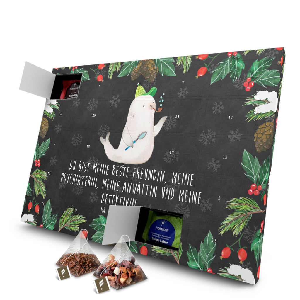 Tee Adventskalender Robbe Sherlock Adventskalender, Kerzen Adventskalender, Duftkerzen Adventskalender, Tiermotive, Gute Laune, lustige Sprüche, Tiere