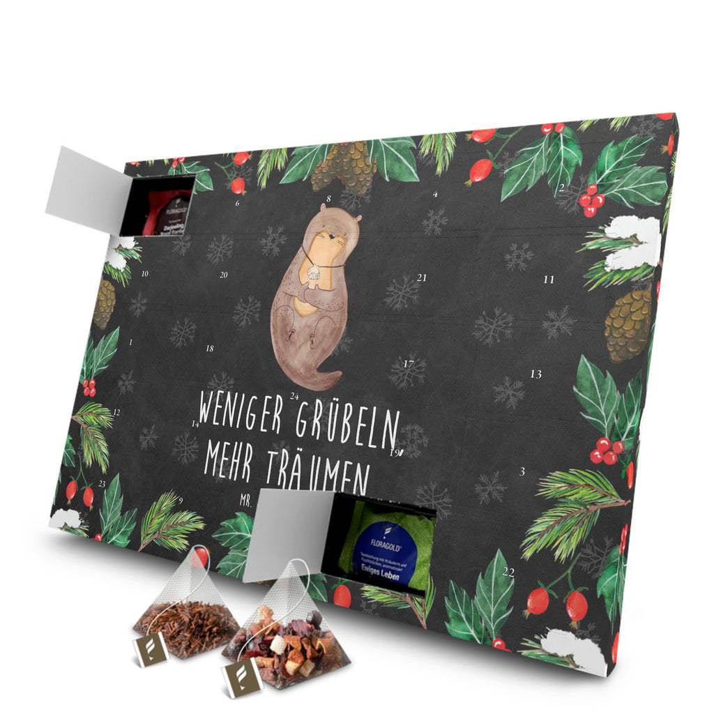 Tee Adventskalender Otter Muschel Adventskalender, Kerzen Adventskalender, Duftkerzen Adventskalender, Otter, Fischotter, Seeotter, Otterliebe, grübeln, träumen, Motivation, Tagträumen, Büro