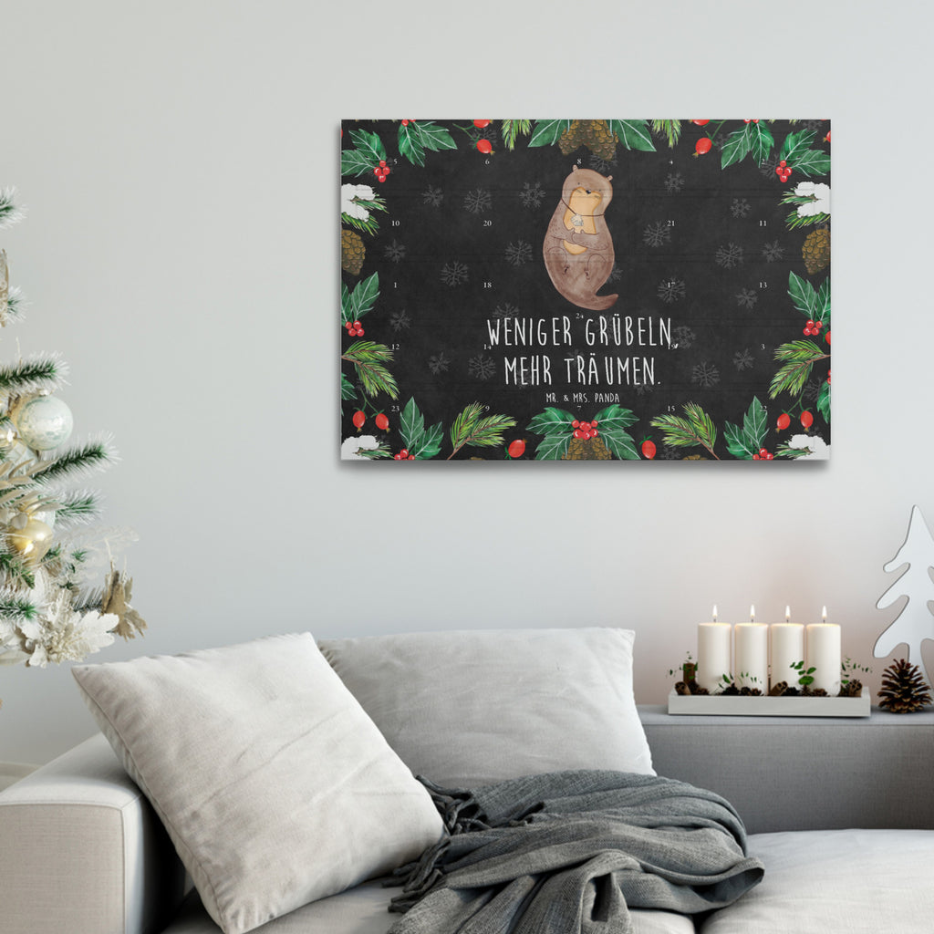 Tee Adventskalender Otter Muschel Adventskalender, Kerzen Adventskalender, Duftkerzen Adventskalender, Otter, Fischotter, Seeotter, Otterliebe, grübeln, träumen, Motivation, Tagträumen, Büro