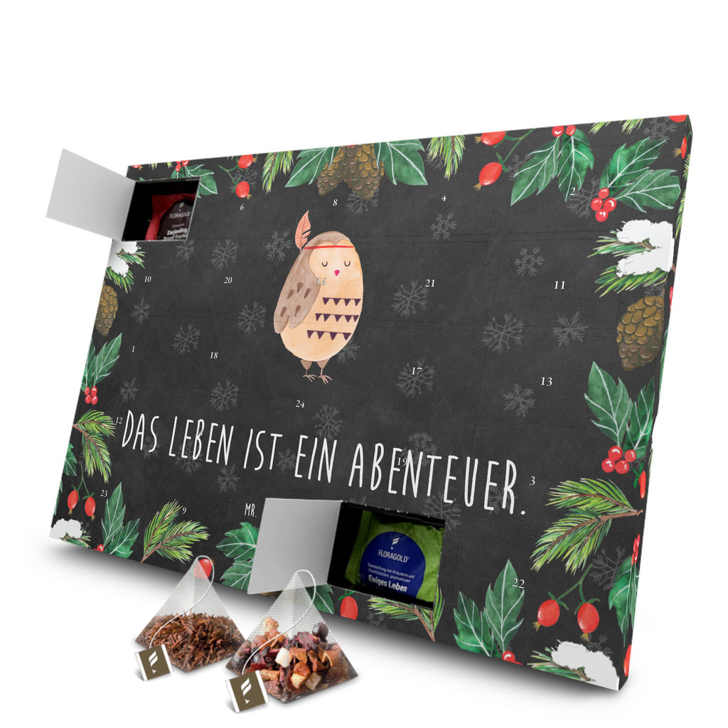 Tee Adventskalender Eule Federschmuck Adventskalender, Kerzen Adventskalender, Duftkerzen Adventskalender, Eule, Eule Deko, Owl, Das Leben ist ein Abenteuer, Reisespruch, Federschmuck, Dekoration