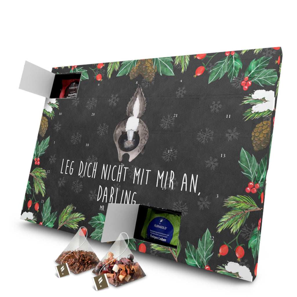 Tee Adventskalender Stinktier Angriff Adventskalender, Kerzen Adventskalender, Duftkerzen Adventskalender, Stinktier, Skunk, Wildtier, Raubtier, Stinker, Stinki, wütend, Drohung