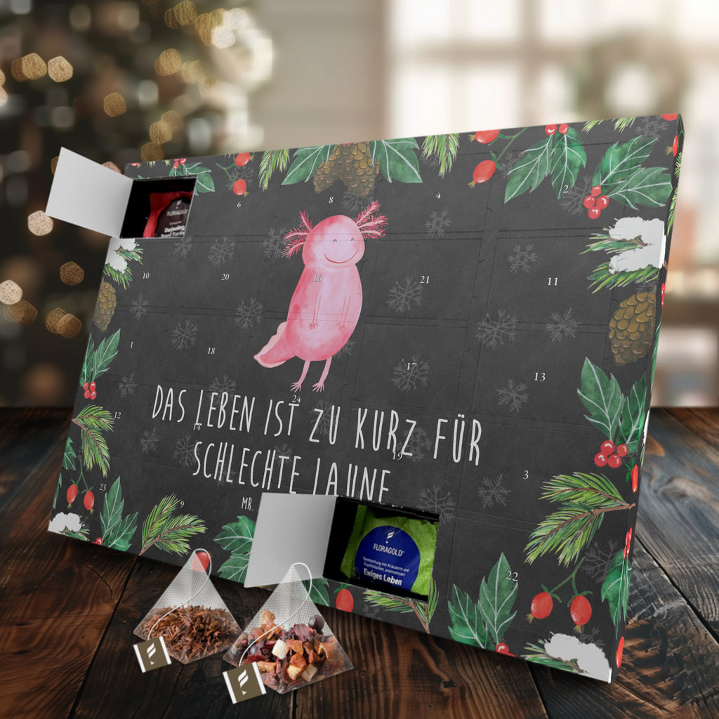 Tee Adventskalender Axolotl Glücklich Adventskalender, Kerzen Adventskalender, Duftkerzen Adventskalender, Axolotl, Molch, Axolot, Schwanzlurch, Lurch, Lurche, Motivation, gute Laune