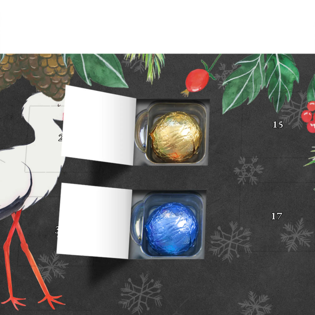 Schoko Adventskalender Storch Adventskalender, Schokoladen Adventskalender, Schoko Adventskalender, Tiermotive, Gute Laune, lustige Sprüche, Tiere, Storch, Störche, Schwangerschaft, Geburt, Mutter, Mütter, Mutter werden, Schwanger, Babybauch, Baby