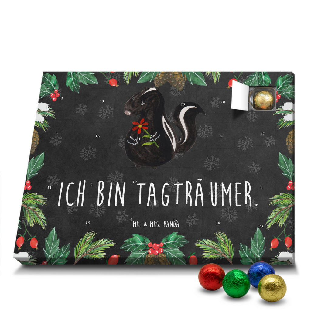 Schoko Adventskalender Stinktier Blume Adventskalender, Schokoladen Adventskalender, Schoko Adventskalender, Stinktier, Skunk, Wildtier, Raubtier, Stinker, Stinki, Tagträumer, verträumt, Dreams, Träume