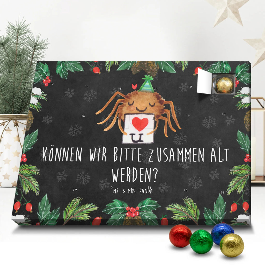 Schoko Adventskalender Spinne Agathe Brief Adventskalender, Schokoladen Adventskalender, Schoko Adventskalender, Spinne Agathe, Spinne, Agathe, Videos, Merchandise, Liebesbeweis, Ich Liebe dich, Heiratsantrag, Verliebt, Liebespaar, Liebesgeschenk, Treuebeweis, Treuetest