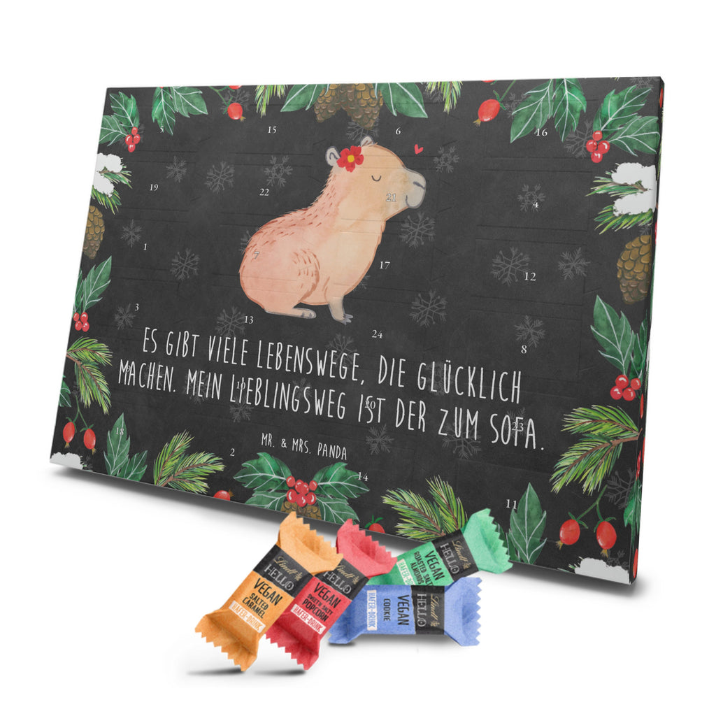 Veganer Adventskalender Capybara Blume Schokoladen Adventskalender, Tiermotive, Gute Laune, lustige Sprüche, Tiere, Capybara