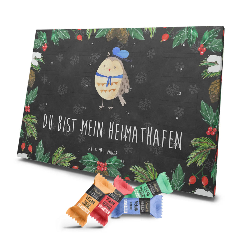 Veganer Adventskalender Eule Matrose Schokoladen Adventskalender, Eule, Eule Spruch, Eule Deko, Owl, Wortspiel lustig, Matrose, Freundin, Ehe, Seefahrer, Heimathafen, Hochzeitstag Geschenk