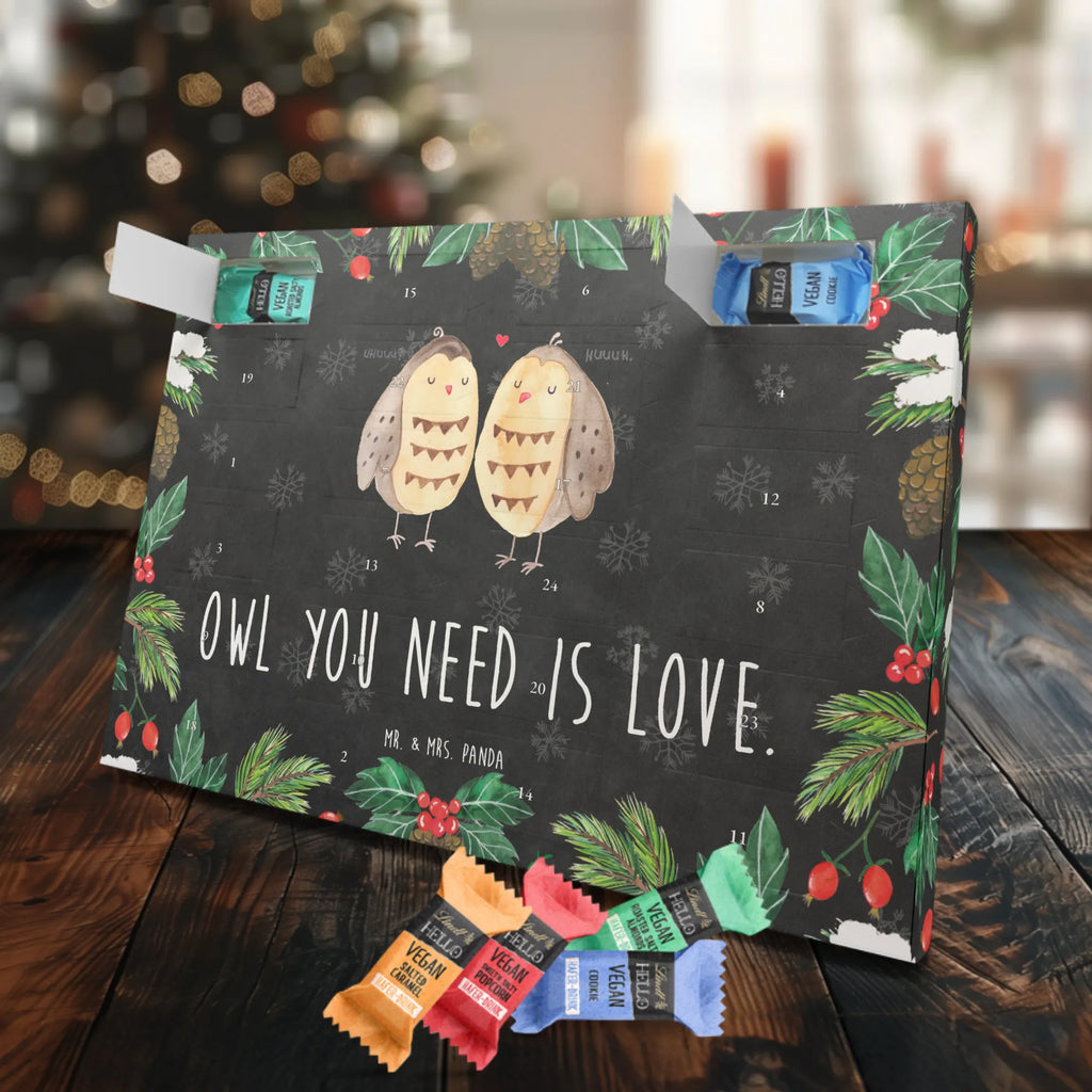 Veganer Adventskalender Eulen Liebe Schokoladen Adventskalender, Eule, Eule Deko, Liebe, Hochzeit Spruch, Owl, All you need is love, Liebe Spruch, Freundin Geschenk, Freund, Wortspiel lustig