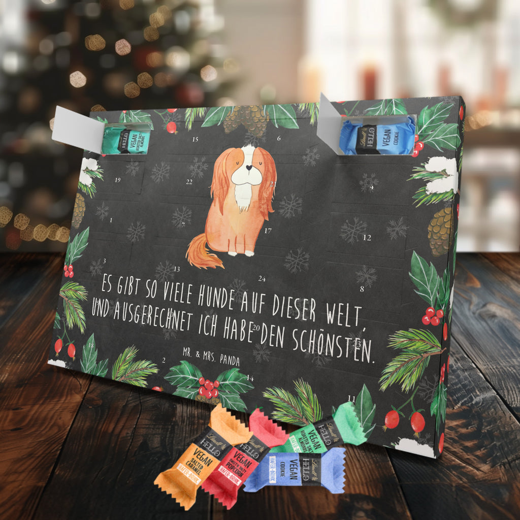 Veganer Adventskalender Hund Cavalier King Charles Spaniel Schokoladen Adventskalender, Hund, Hundemotiv, Haustier, Hunderasse, Tierliebhaber, Hundebesitzer, Sprüche, Cavalier King Charles Spaniel, Cockerspaniel, Spaniel, Spruch, schönster Hund