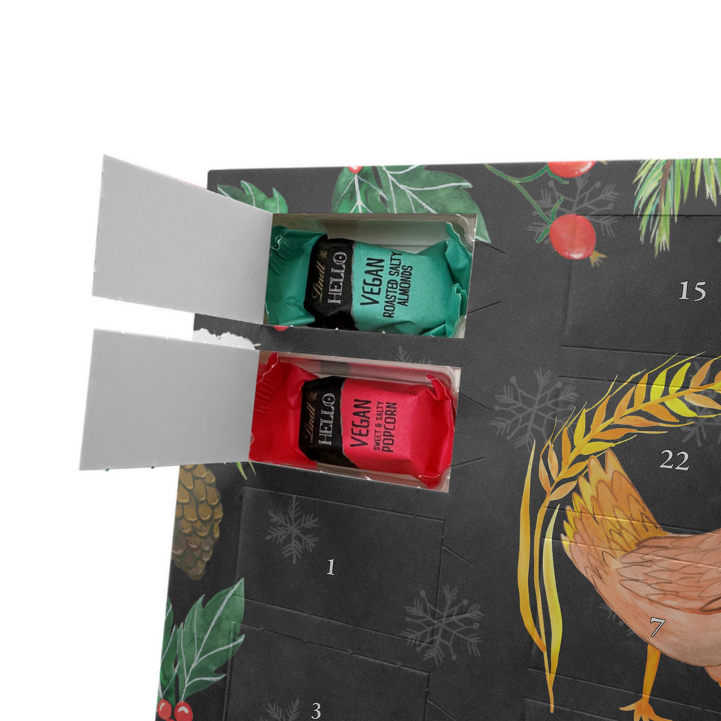 Veganer Adventskalender Huhn Stolz Schokoladen Adventskalender, Bauernhof, Hoftiere, Landwirt, Landwirtin, Hahn, Henne, Hühner, Eier, Hof, Landleben, Motivation, Geburt, Magie, Spruch, Schwangerschaft