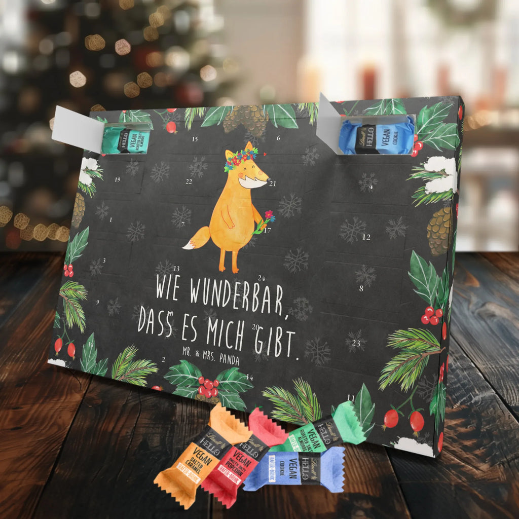 Veganer Adventskalender Fuchs Blumen Schokoladen Adventskalender, Fuchs, Füchse, Fox, Liebe, Freundin, Fuchsmädchen, Blumenmädchen, Freundinnen, Liebesbeweis, Blume, Blumen, Motivation, Freude, ich, mich, Selbstliebe