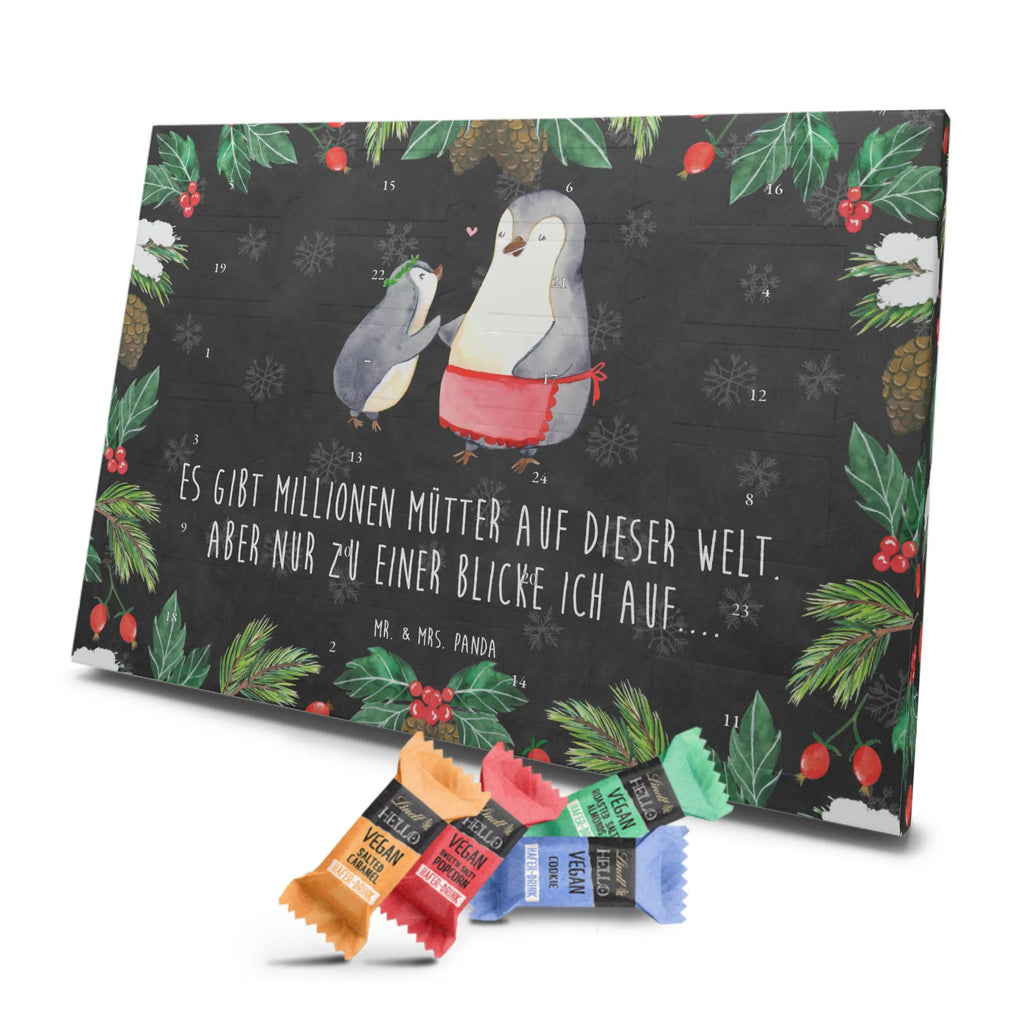 Veganer Adventskalender Pinguin mit Kind Schokoladen Adventskalender, Familie, Vatertag, Muttertag, Bruder, Schwester, Mama, Papa, Oma, Opa, Geschenk, Mami, Mutti, Mutter, Geburststag