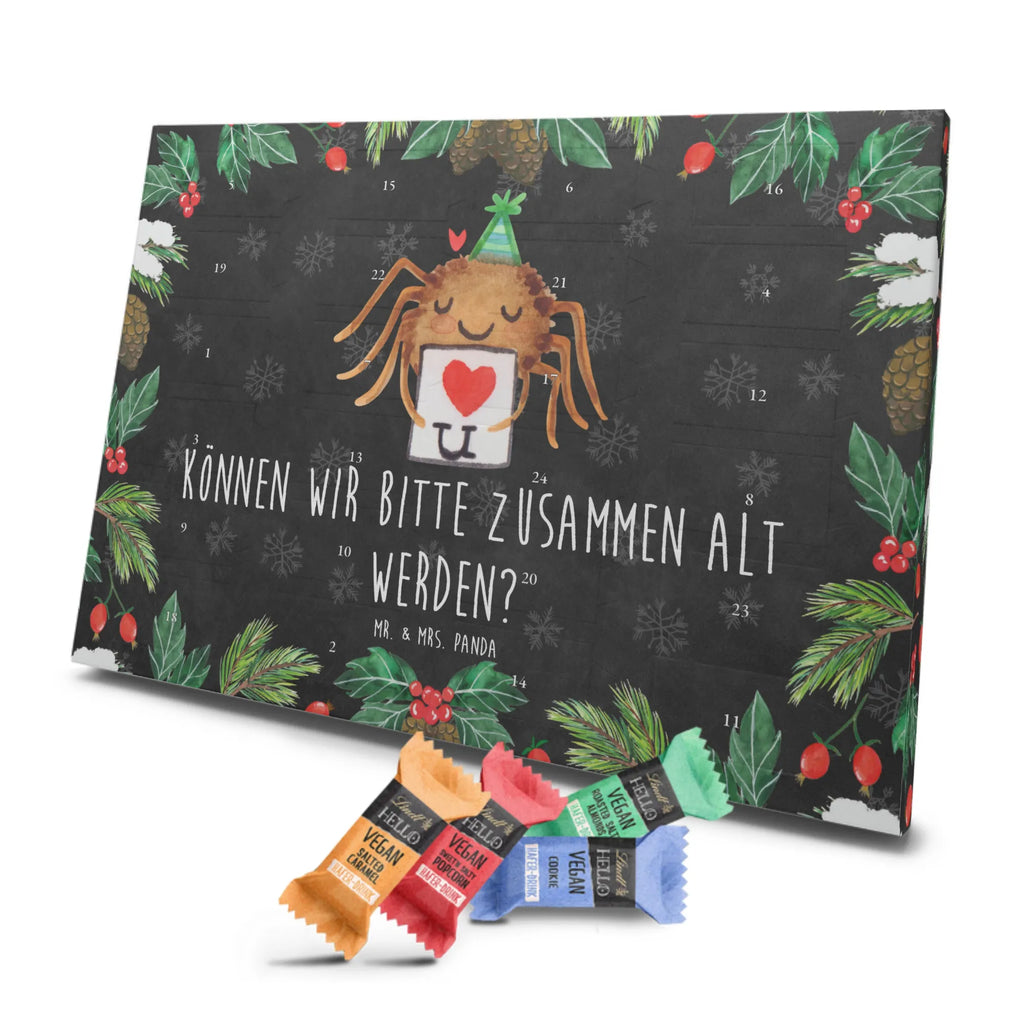 Veganer Adventskalender Spinne Agathe Brief Schokoladen Adventskalender, Spinne Agathe, Spinne, Agathe, Videos, Merchandise, Liebesbeweis, Ich Liebe dich, Heiratsantrag, Verliebt, Liebespaar, Liebesgeschenk, Treuebeweis, Treuetest