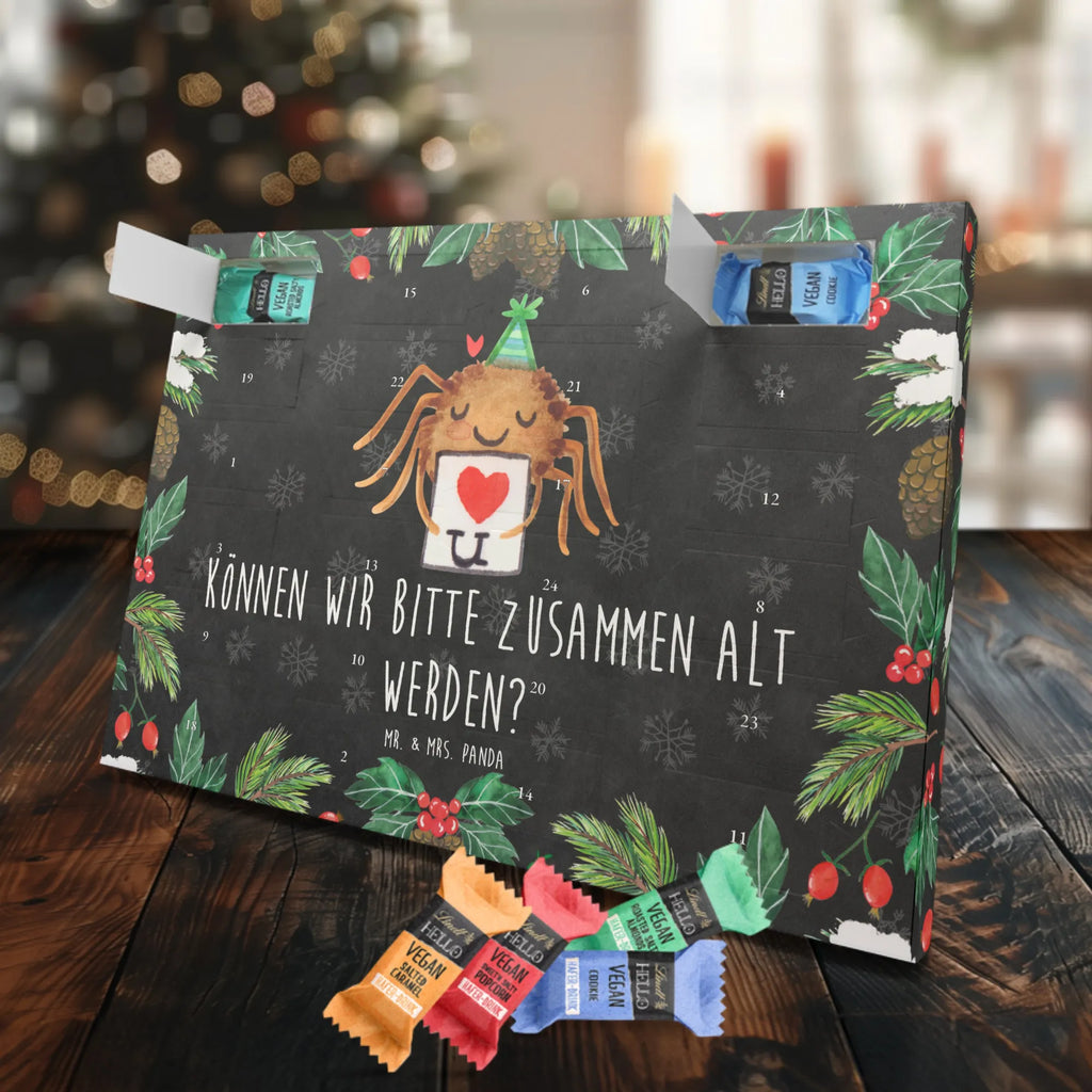 Veganer Adventskalender Spinne Agathe Brief Schokoladen Adventskalender, Spinne Agathe, Spinne, Agathe, Videos, Merchandise, Liebesbeweis, Ich Liebe dich, Heiratsantrag, Verliebt, Liebespaar, Liebesgeschenk, Treuebeweis, Treuetest