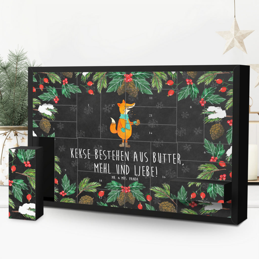 Befüllbarer Adventskalender Fuchs Keks Befüllbarer Adventskalender, Adventskalender zum selbst befüllen, Fuchs, Füchse, Backen Spruch, Kekse, Winter, Weihnachtszeit, Plätzchen, Liebe, Küche Deko