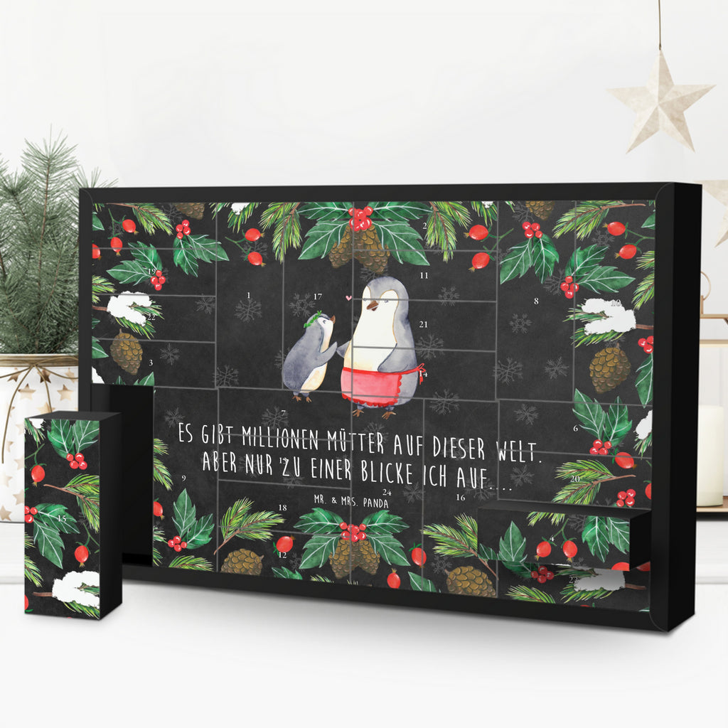 Befüllbarer Adventskalender Pinguin mit Kind Befüllbarer Adventskalender, Adventskalender zum selbst befüllen, Familie, Vatertag, Muttertag, Bruder, Schwester, Mama, Papa, Oma, Opa, Geschenk, Mami, Mutti, Mutter, Geburststag