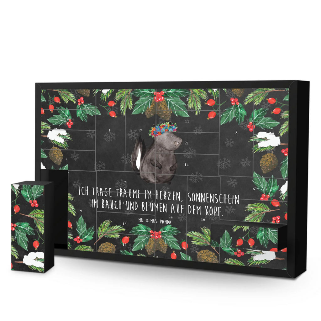 Befüllbarer Adventskalender Stinktier Mädchen Befüllbarer Adventskalender, Adventskalender zum selbst befüllen, Stinktier, Skunk, Wildtier, Raubtier, Stinker, Stinki, Yoga, Namaste