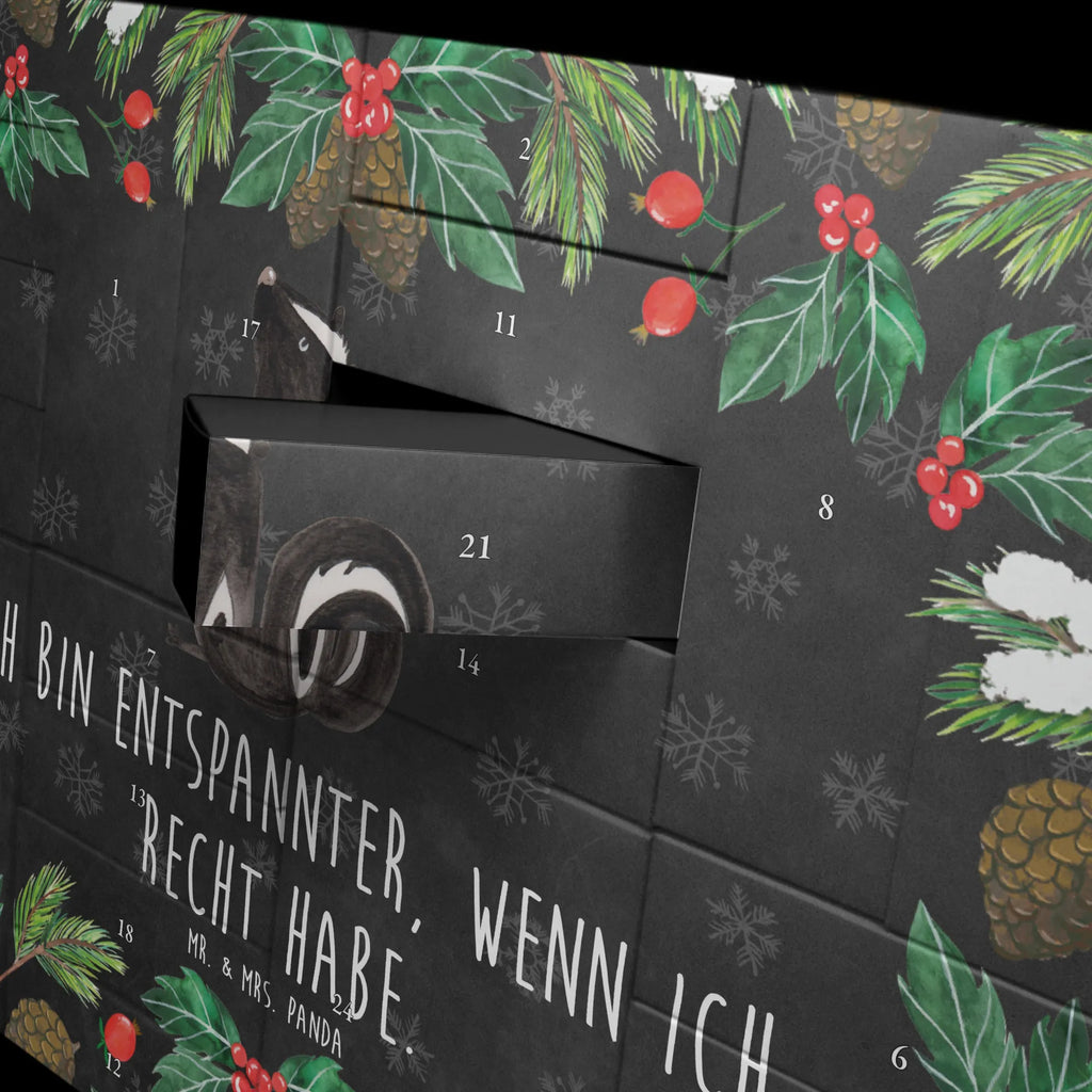 Befüllbarer Adventskalender Stinktier Sitzen Befüllbarer Adventskalender, Adventskalender zum selbst befüllen, Stinktier, Skunk, Wildtier, Raubtier, Stinker, Stinki, Spruch, Büro, Recht, Besserwisser