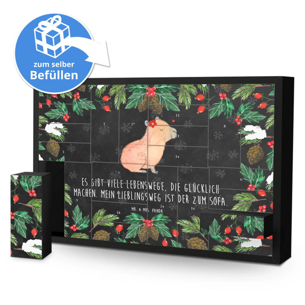 Befüllbarer Adventskalender Capybara Blume Befüllbarer Adventskalender, Adventskalender zum selbst befüllen, Tiermotive, Gute Laune, lustige Sprüche, Tiere, Capybara