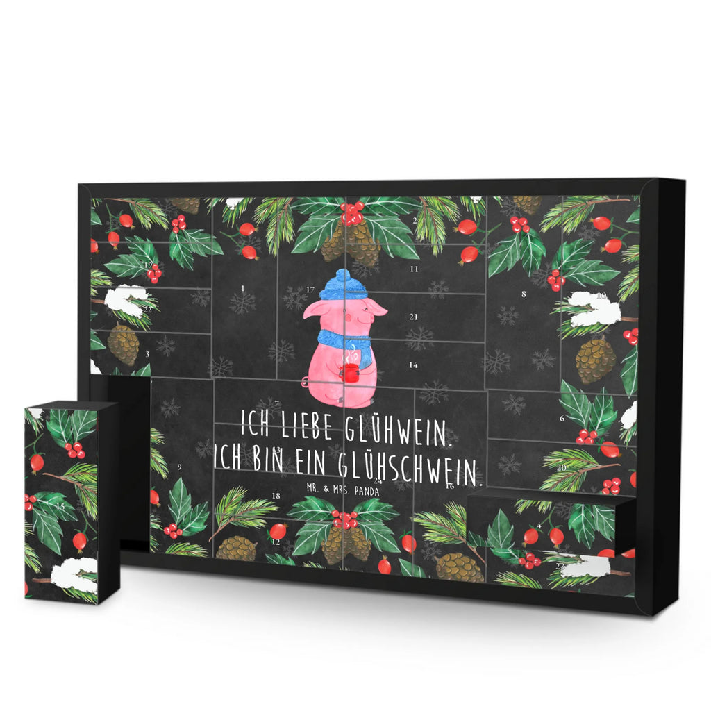 Befüllbarer Adventskalender Schwein Glühwein Befüllbarer Adventskalender, Adventskalender zum selbst befüllen, Winter, Weihnachten, Weihnachtsdeko, Nikolaus, Advent, Heiligabend, Wintermotiv, Glühschwein, Glühwein, Weihnachtsmarkt, Punsch