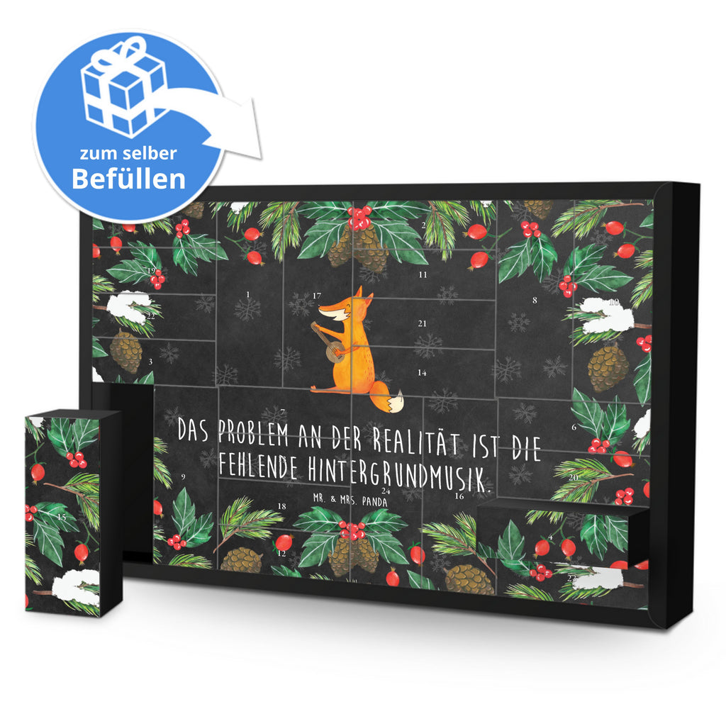 Befüllbarer Adventskalender Fuchs Gitarre Befüllbarer Adventskalender, Adventskalender zum selbst befüllen, Fuchs, Füchse, Geschenk Musiker, Musik Spruch, Musikerin, Sänger, Sängerin, Gitarre