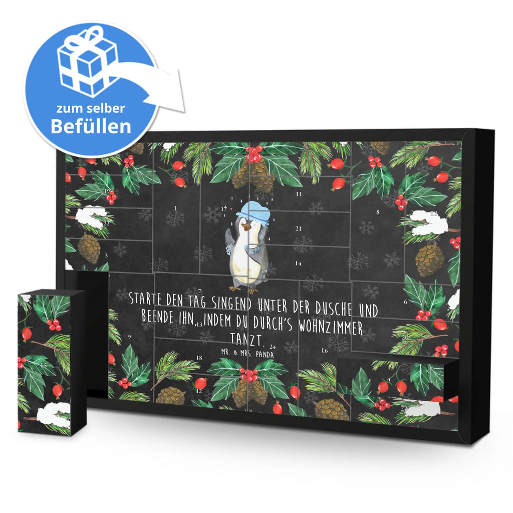 Befüllbarer Adventskalender Pinguin Duschen Befüllbarer Adventskalender, Adventskalender zum selbst befüllen, Pinguin, Pinguine, Dusche, duschen, Lebensmotto, Motivation, Neustart, Neuanfang, glücklich sein