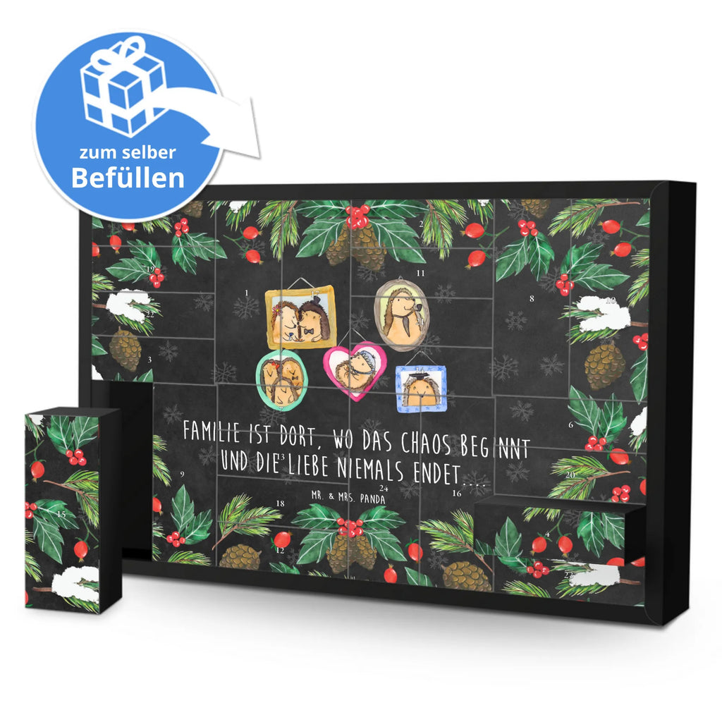 Befüllbarer Adventskalender Igel Familie Befüllbarer Adventskalender, Adventskalender zum selbst befüllen, Familie, Vatertag, Muttertag, Bruder, Schwester, Mama, Papa, Oma, Opa, Liebe, Igel, Bilder, Zusammenhalt, Glück