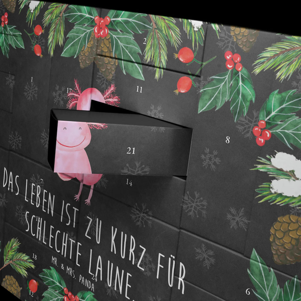 Befüllbarer Adventskalender Axolotl Glücklich Befüllbarer Adventskalender, Adventskalender zum selbst befüllen, Axolotl, Molch, Axolot, Schwanzlurch, Lurch, Lurche, Motivation, gute Laune