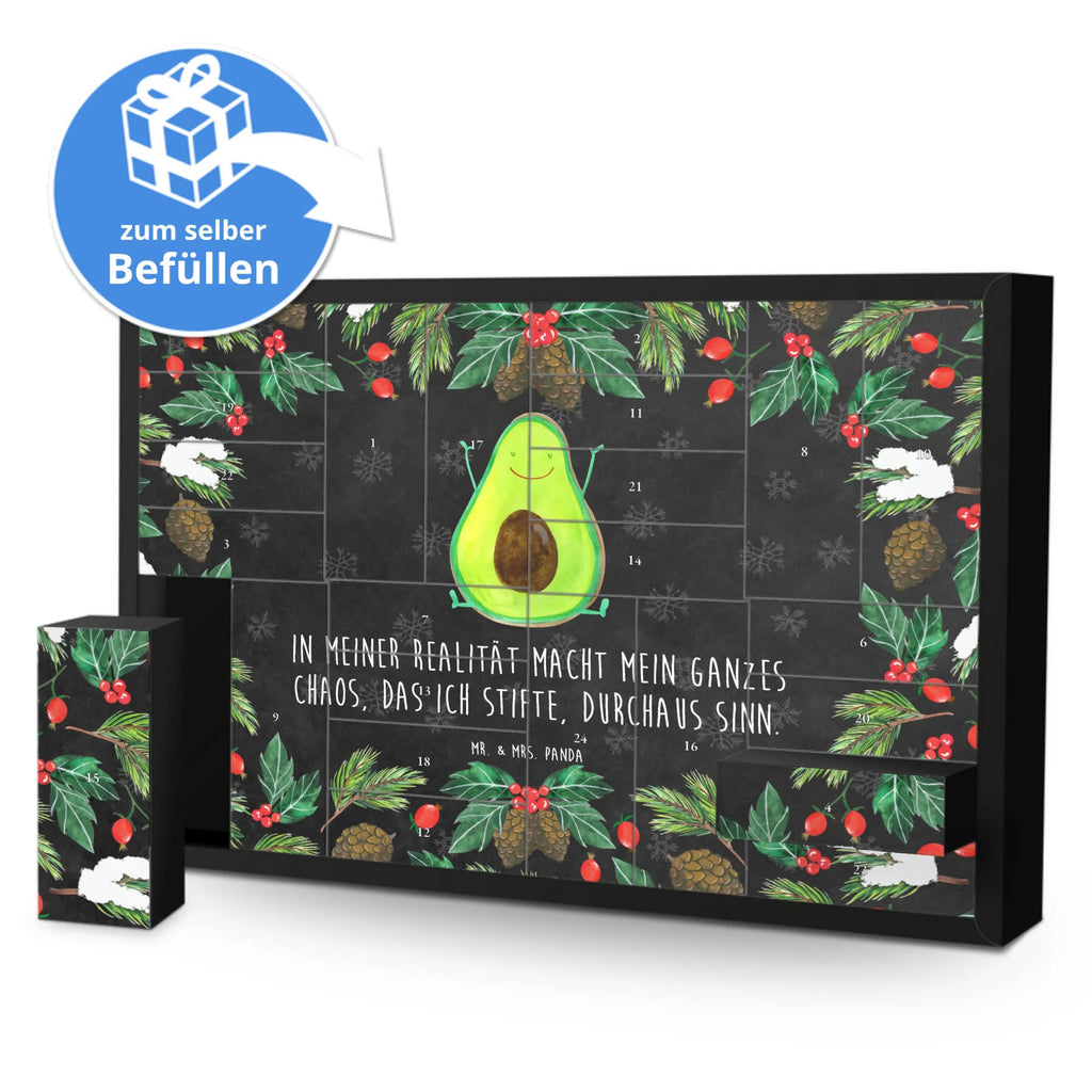 Befüllbarer Adventskalender Avocado Glücklich Befüllbarer Adventskalender, Adventskalender zum selbst befüllen, Avocado, Veggie, Vegan, Gesund, Chaos