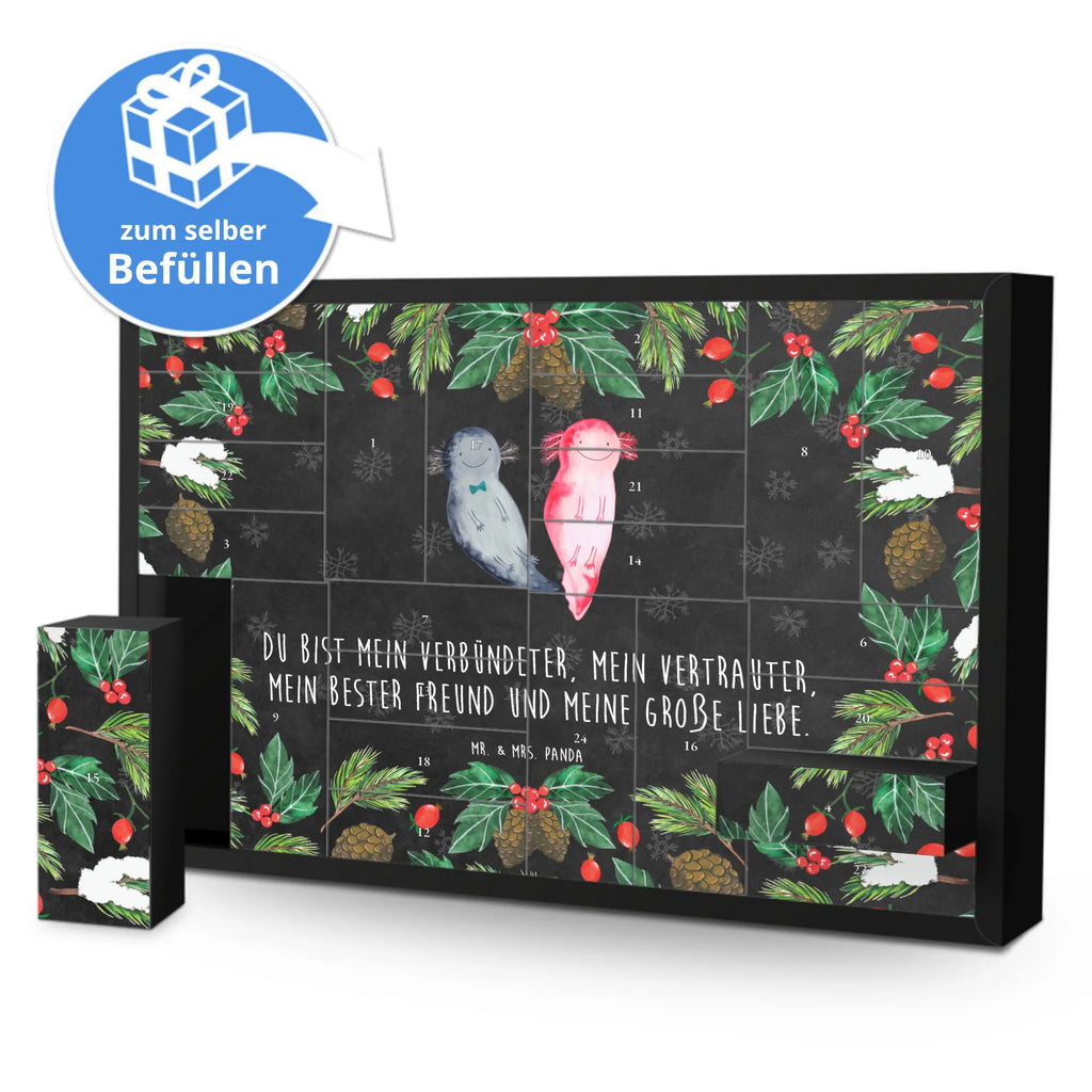 Befüllbarer Adventskalender Axolotl Freundin Befüllbarer Adventskalender, Adventskalender zum selbst befüllen, Axolotl, Molch, Axolot, Schwanzlurch, Lurch, Lurche, Liebe, große Liebe, Liebesbeweis, Freund, Verlobter, Ehemann, Jahrestag, Valentinstag