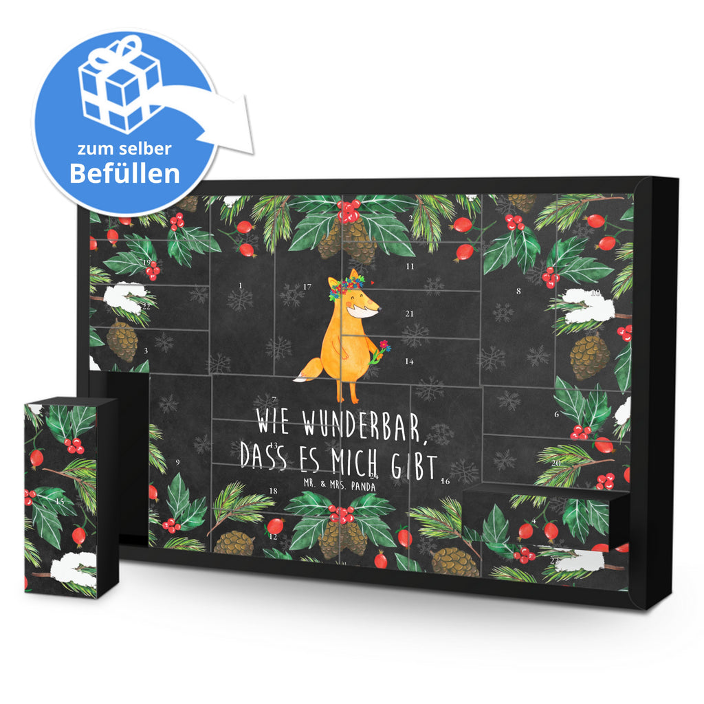 Befüllbarer Adventskalender Fuchs Blumen Befüllbarer Adventskalender, Adventskalender zum selbst befüllen, Fuchs, Füchse, Fox, Liebe, Freundin, Fuchsmädchen, Blumenmädchen, Freundinnen, Liebesbeweis, Blume, Blumen, Motivation, Freude, ich, mich, Selbstliebe