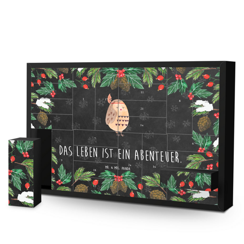 Befüllbarer Adventskalender Eule Federschmuck Befüllbarer Adventskalender, Adventskalender zum selbst befüllen, Eule, Eule Deko, Owl, Das Leben ist ein Abenteuer, Reisespruch, Federschmuck, Dekoration