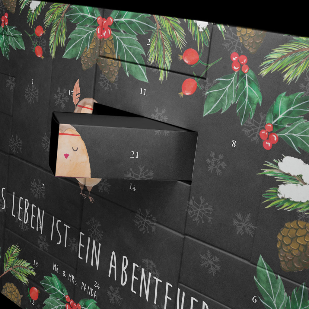 Befüllbarer Adventskalender Eule Federschmuck Befüllbarer Adventskalender, Adventskalender zum selbst befüllen, Eule, Eule Deko, Owl, Das Leben ist ein Abenteuer, Reisespruch, Federschmuck, Dekoration