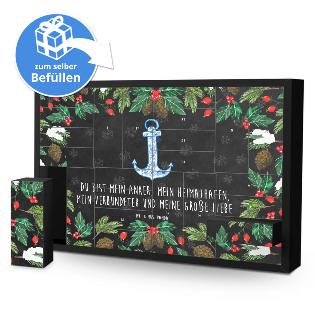 Befüllbarer Adventskalender Anker Blau Befüllbarer Adventskalender, Adventskalender zum selbst befüllen, Tiermotive, Gute Laune, lustige Sprüche, Tiere