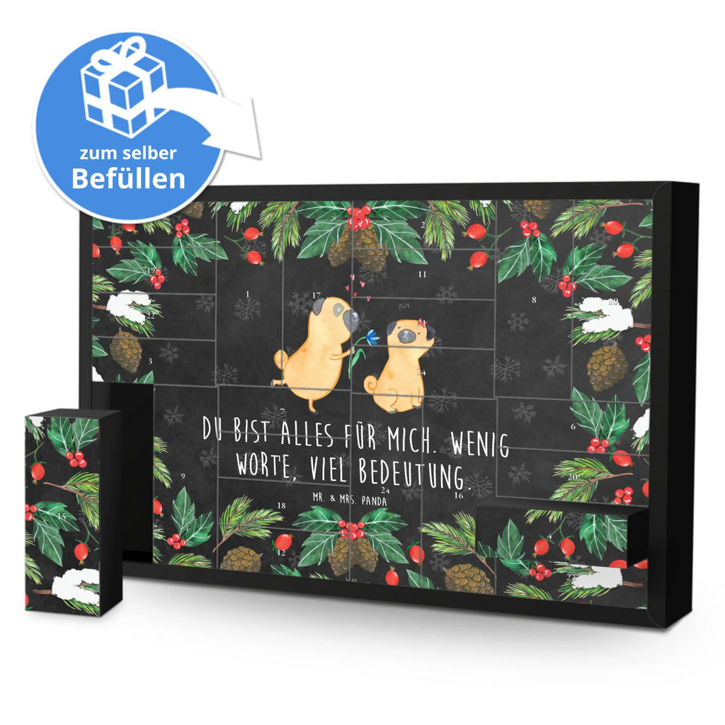 Befüllbarer Adventskalender Mops Verliebt Befüllbarer Adventskalender, Adventskalender zum selbst befüllen, Hund, Hundemotiv, Haustier, Hunderasse, Tierliebhaber, Hundebesitzer, Sprüche, Mops, Möpse, Hundeliebe, verliebt, Liebe, Liebesspruch. Verlobt, Geschenk Freund, Partner