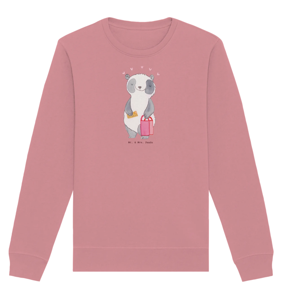 Organic Pullover Panda Shopping Pullover, Pullover Männer, Pullover Frauen, Sweatshirt, Sweatshirt Männer, Sweatshirt Frauen, Unisex, Geschenk, Sport, Sportart, Hobby, Schenken, Danke, Dankeschön, Auszeichnung, Gewinn, Sportler, Shopping, shoppen, einkaufen