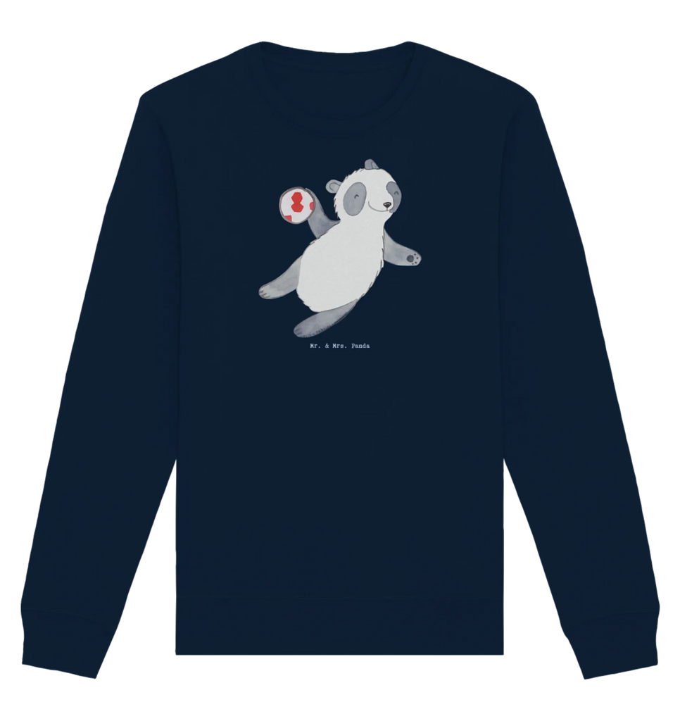 Organic Pullover Panda Handball spielen Pullover, Pullover Männer, Pullover Frauen, Sweatshirt, Sweatshirt Männer, Sweatshirt Frauen, Unisex, Geschenk, Sport, Sportart, Hobby, Schenken, Danke, Dankeschön, Auszeichnung, Gewinn, Sportler, Handball spielen, Handball Turnier, Handball Club, Handball Verein