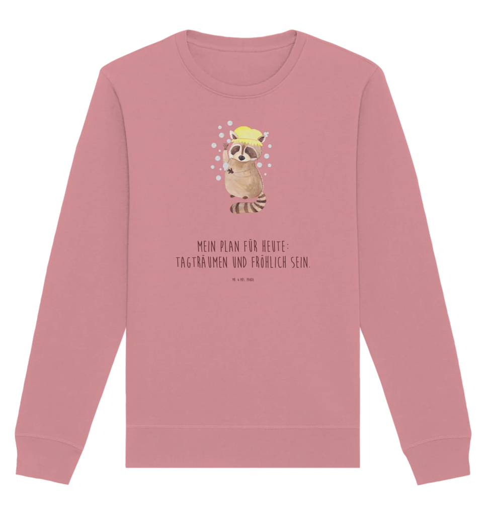 Organic Pullover Waschbär Pullover, Pullover Männer, Pullover Frauen, Sweatshirt, Sweatshirt Männer, Sweatshirt Frauen, Unisex, Tiermotive, Gute Laune, lustige Sprüche, Tiere, Waschbär, Tagträumen, Plan, Fröhlich, waschen, Seifenblasen