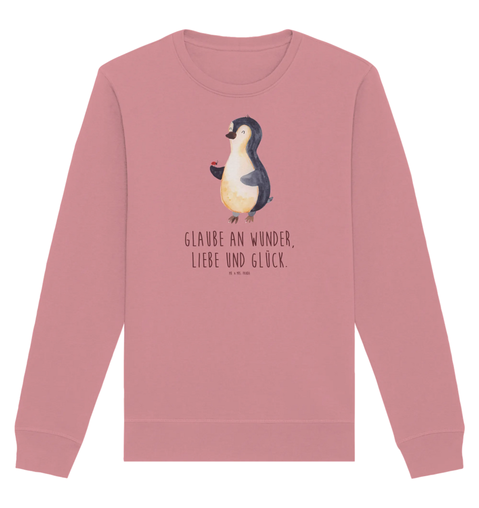 Organic Pullover Pinguin Marienkäfer Pullover, Pullover Männer, Pullover Frauen, Sweatshirt, Sweatshirt Männer, Sweatshirt Frauen, Unisex, Pinguin, Pinguine, Marienkäfer, Liebe, Wunder, Glück, Freude, Lebensfreude