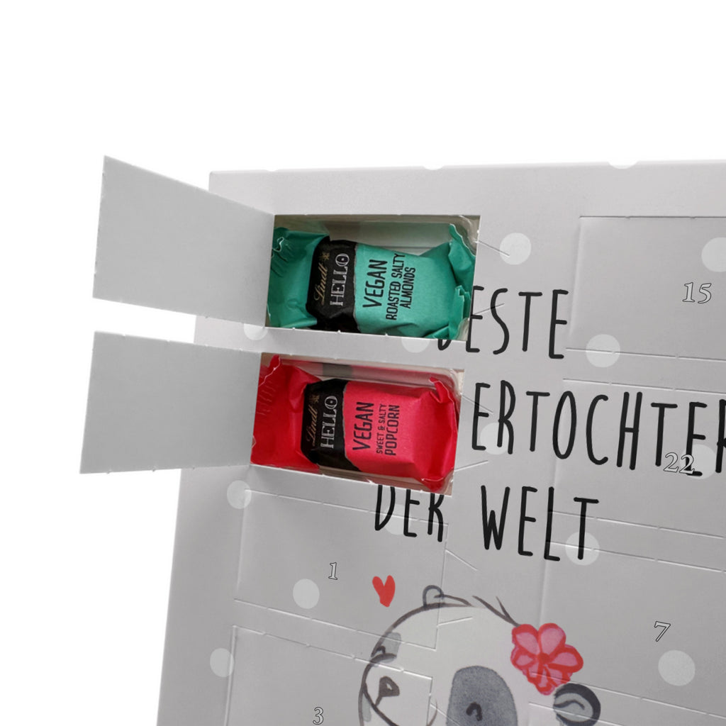 Personalisierter veganer Foto Adventskalender Panda Beste Schwiegertochter der Welt Personalisierter veganer Adventskalender, für, Dankeschön, Geschenk, Schenken, Geburtstag, Geburtstagsgeschenk, Geschenkidee, Danke, Bedanken, Mitbringsel, Freude machen, Geschenktipp, Schwiegertochter, Tochter, Ehefrau des Sohns, Frau, angeheiratet, Hochzeit