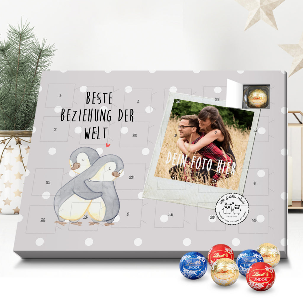 Personalisierter Kugel Markenschokolade Foto Adventskalender Pinguin Beste Beziehung der Welt Personalisierter Kugel Markenschokolade Adventskalender, für, Dankeschön, Geschenk, Schenken, Geburtstag, Geburtstagsgeschenk, Geschenkidee, Danke, Bedanken, Mitbringsel, Freude machen, Geschenktipp, Beziehung, Zusammen sein, Miteinander gehen, Liebe, Verlieb, Liebesgeschenk