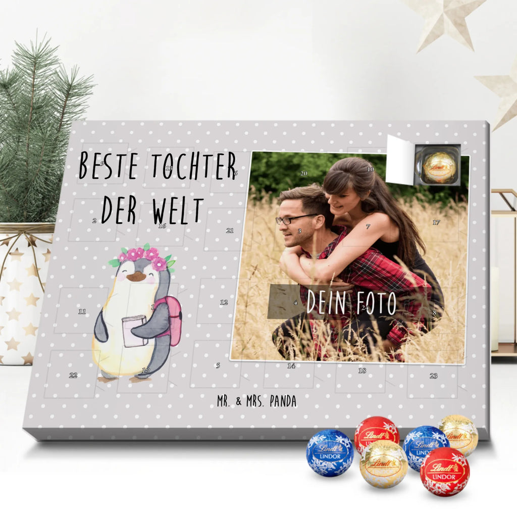 Personalisierter Kugel Markenschokolade Foto Adventskalender Pinguin Beste Tochter der Welt Personalisierter Kugel Markenschokolade Foto Adventskalender, für, Dankeschön, Geschenk, Schenken, Geburtstag, Geburtstagsgeschenk, Geschenkidee, Danke, Bedanken, Mitbringsel, Freude machen, Geschenktipp, Tochter, Töchter, Töchterchen, Geburt, Kleine, Mutter, Vater, Kind, Kinder, Familie, Belohnung