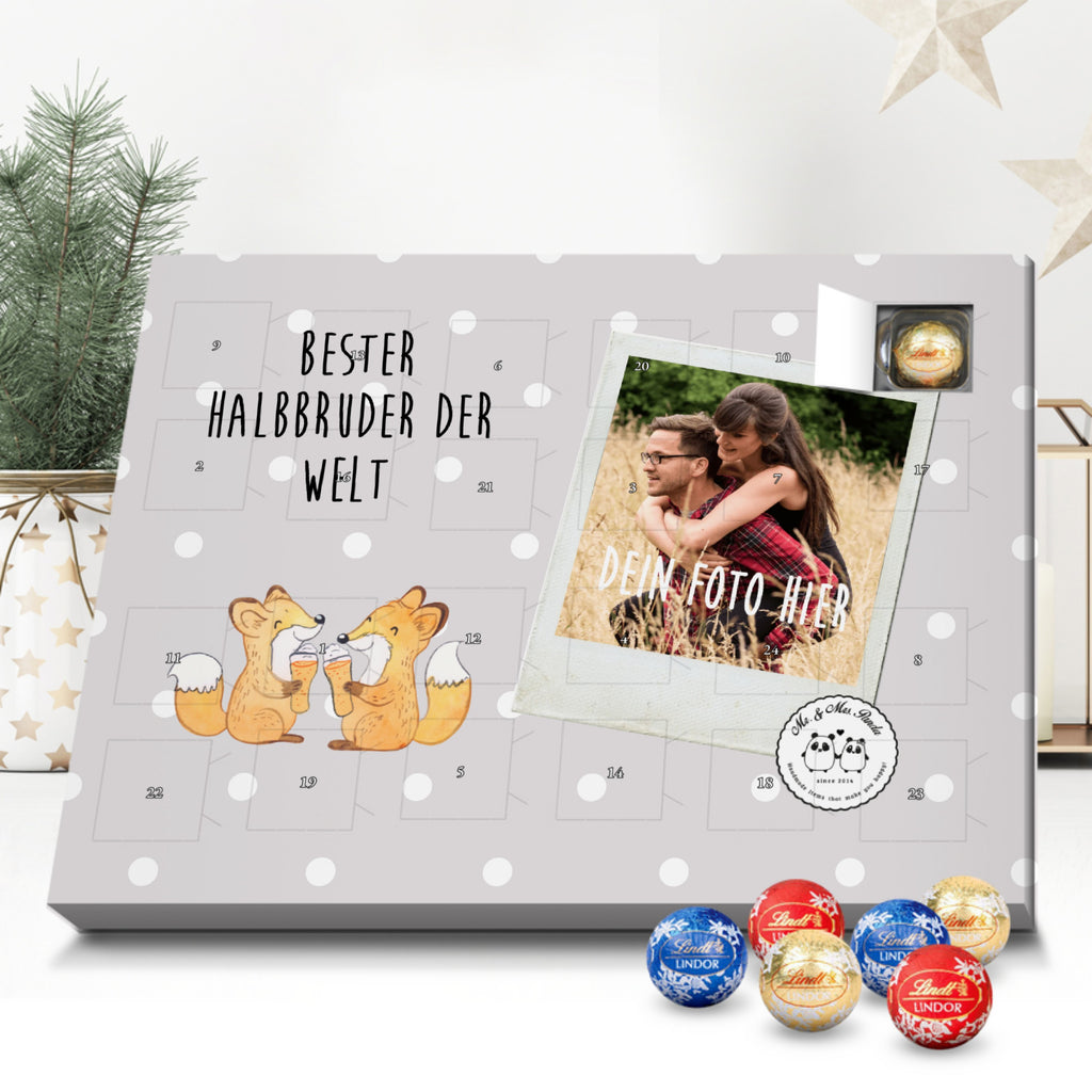 Personalisierter Kugel Markenschokolade Foto Adventskalender Fuchs Bester Halbbruder der Welt Personalisierter Kugel Markenschokolade Adventskalender, für, Dankeschön, Geschenk, Schenken, Geburtstag, Geburtstagsgeschenk, Geschenkidee, Danke, Bedanken, Mitbringsel, Freude machen, Geschenktipp, Halbbruder, Stiefbruder, Stief, Stiefgeschwister, Bruder, Brudi, Geschwister, Bruderherz, Schwester, Familie, Kleinigkeit, Brother, Bester, Sohn