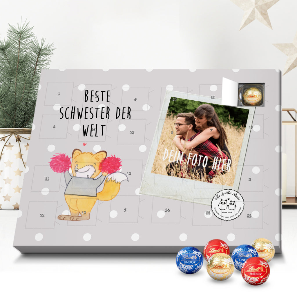 Personalisierter Kugel Markenschokolade Foto Adventskalender Fuchs Beste Schwester der Welt Personalisierter Kugel Markenschokolade Adventskalender, für, Dankeschön, Geschenk, Schenken, Geburtstag, Geburtstagsgeschenk, Geschenkidee, Danke, Bedanken, Mitbringsel, Freude machen, Geschenktipp, Schwester, Geschwister, Schwesterherz, Sister, Familie, Kleinigkeit, Beste, Tochter